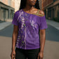 Lupus Awareness Purple Ribbon Butterfly Cross Shoulder Shirt Hope