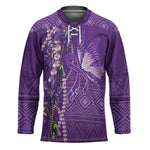 Lupus Awareness Purple Ribbon Butterfly Hockey Jersey Hope