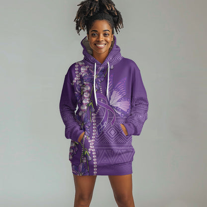 Lupus Awareness Purple Ribbon Butterfly Hoodie Dress Hope