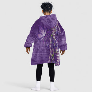 Lupus Awareness Purple Ribbon Butterfly Kid Wearable Blanket Hoodie Hope