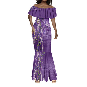 Lupus Awareness Purple Ribbon Butterfly Mermaid Dress Hope