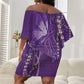 Lupus Awareness Purple Ribbon Butterfly Off Shoulder Short Dress Hope