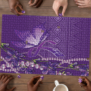Lupus Awareness Purple Ribbon Butterfly Puzzle Hope