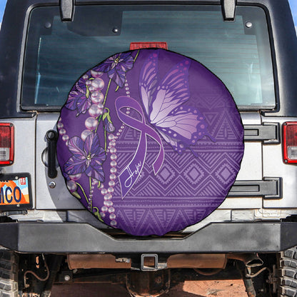 Lupus Awareness Purple Ribbon Butterfly Spare Tire Cover Hope
