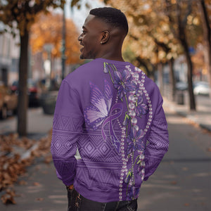 Lupus Awareness Purple Ribbon Butterfly Sweatshirt Hope