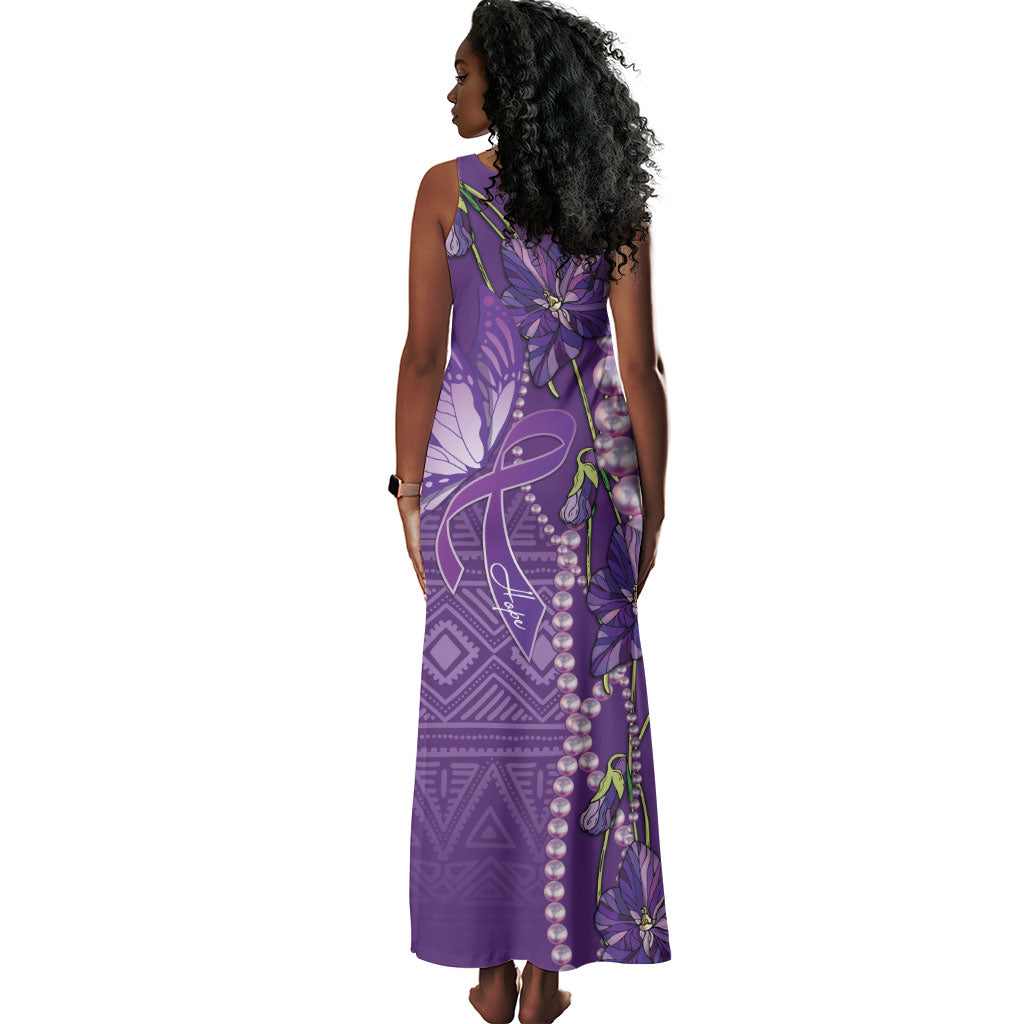 Lupus Awareness Purple Ribbon Butterfly Tank Maxi Dress Hope