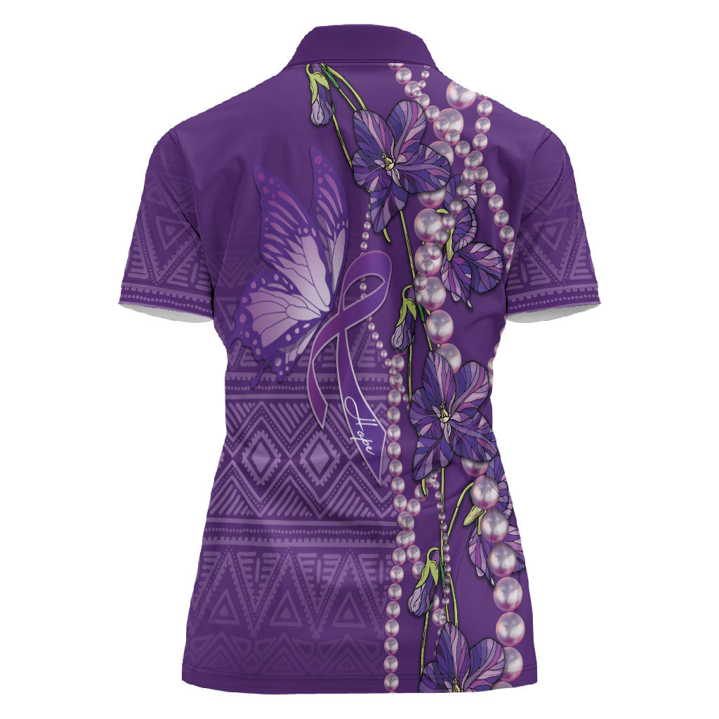 Lupus Awareness Purple Ribbon Butterfly Women Polo Shirt Hope