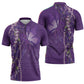 Lupus Awareness Purple Ribbon Butterfly Zipper Polo Shirt Hope