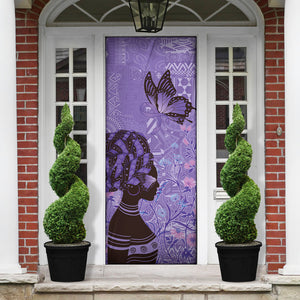 Lupus Awareness Afro Girl - Proud Survivor Door Cover Ankara Pattern