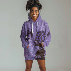 Lupus Awareness Afro Girl - Proud Survivor Hoodie Dress Ankara Pattern