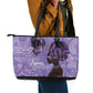 Lupus Awareness Afro Girl - Proud Survivor Leather Tote Bag Ankara Pattern