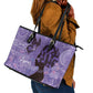 Lupus Awareness Afro Girl - Proud Survivor Leather Tote Bag Ankara Pattern