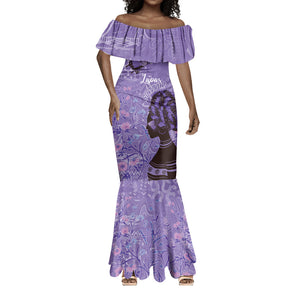 Lupus Awareness Afro Girl - Proud Survivor Mermaid Dress Ankara Pattern
