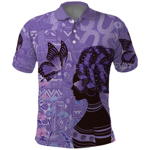 Lupus Awareness Afro Girl - Proud Survivor Polo Shirt Ankara Pattern