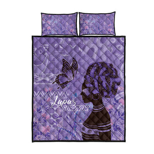 Lupus Awareness Afro Girl - Proud Survivor Quilt Bed Set Ankara Pattern
