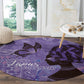 Lupus Awareness Afro Girl - Proud Survivor Round Carpet Ankara Pattern