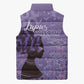 Lupus Awareness Afro Girl - Proud Survivor Sleeveless Puffer Jacket Ankara Pattern