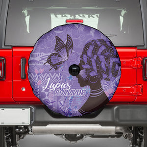 Lupus Awareness Afro Girl - Proud Survivor Spare Tire Cover Ankara Pattern