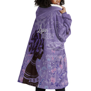 Lupus Awareness Afro Girl - Proud Survivor Wearable Blanket Hoodie Ankara Pattern