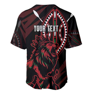 Kenya Personalized Lion Baseball Jersey Stylized Maasai Shield - African Pride
