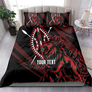 Kenya Personalized Lion Bedding Set Stylized Maasai Shield - African Pride