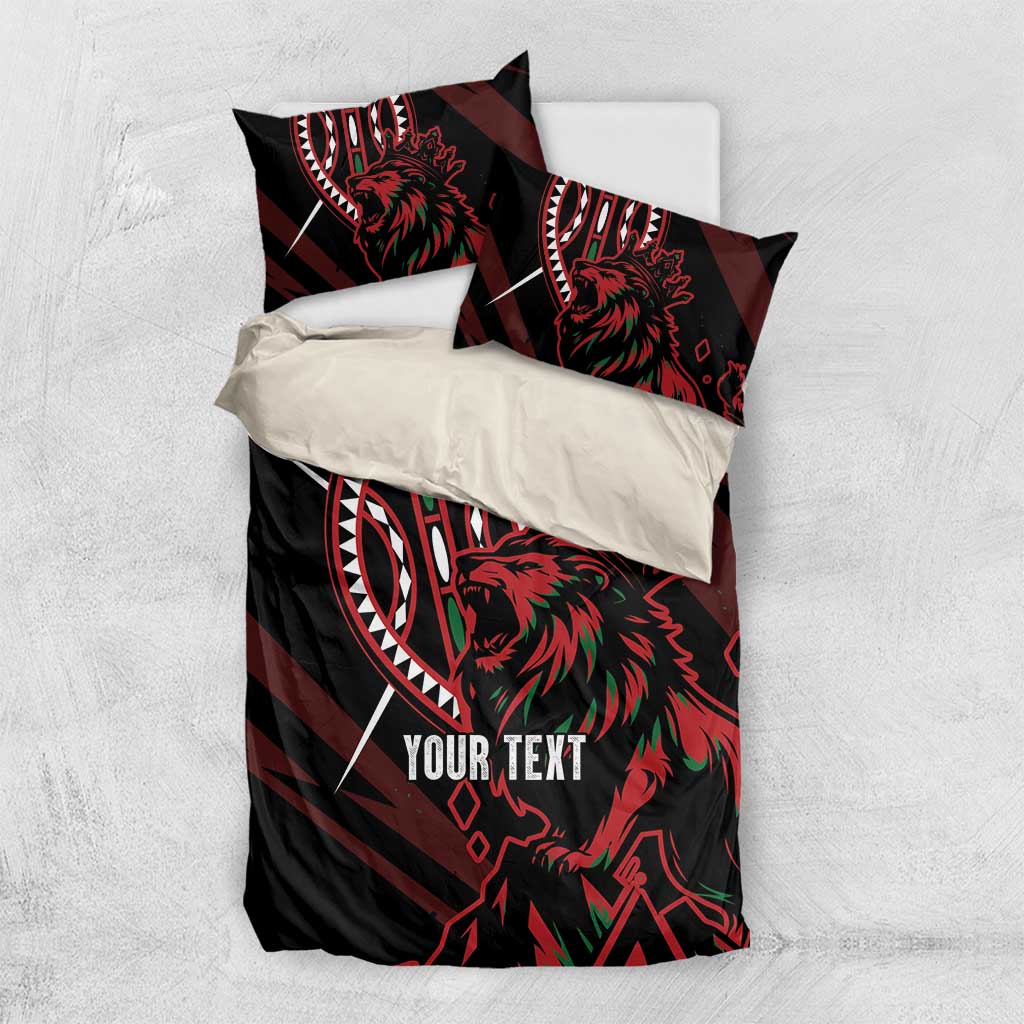 Kenya Personalized Lion Bedding Set Stylized Maasai Shield - African Pride