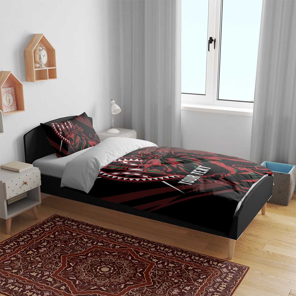Kenya Personalized Lion Bedding Set Stylized Maasai Shield - African Pride