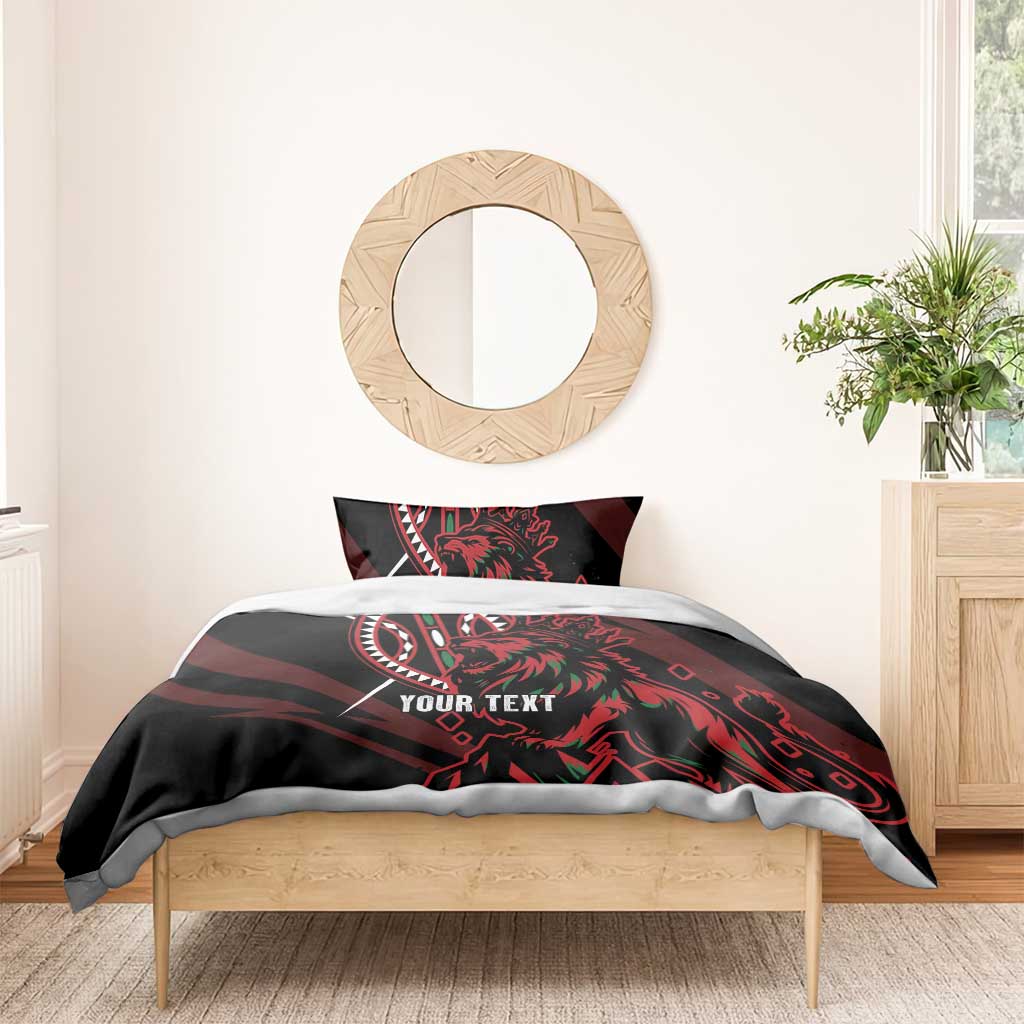 Kenya Personalized Lion Bedding Set Stylized Maasai Shield - African Pride