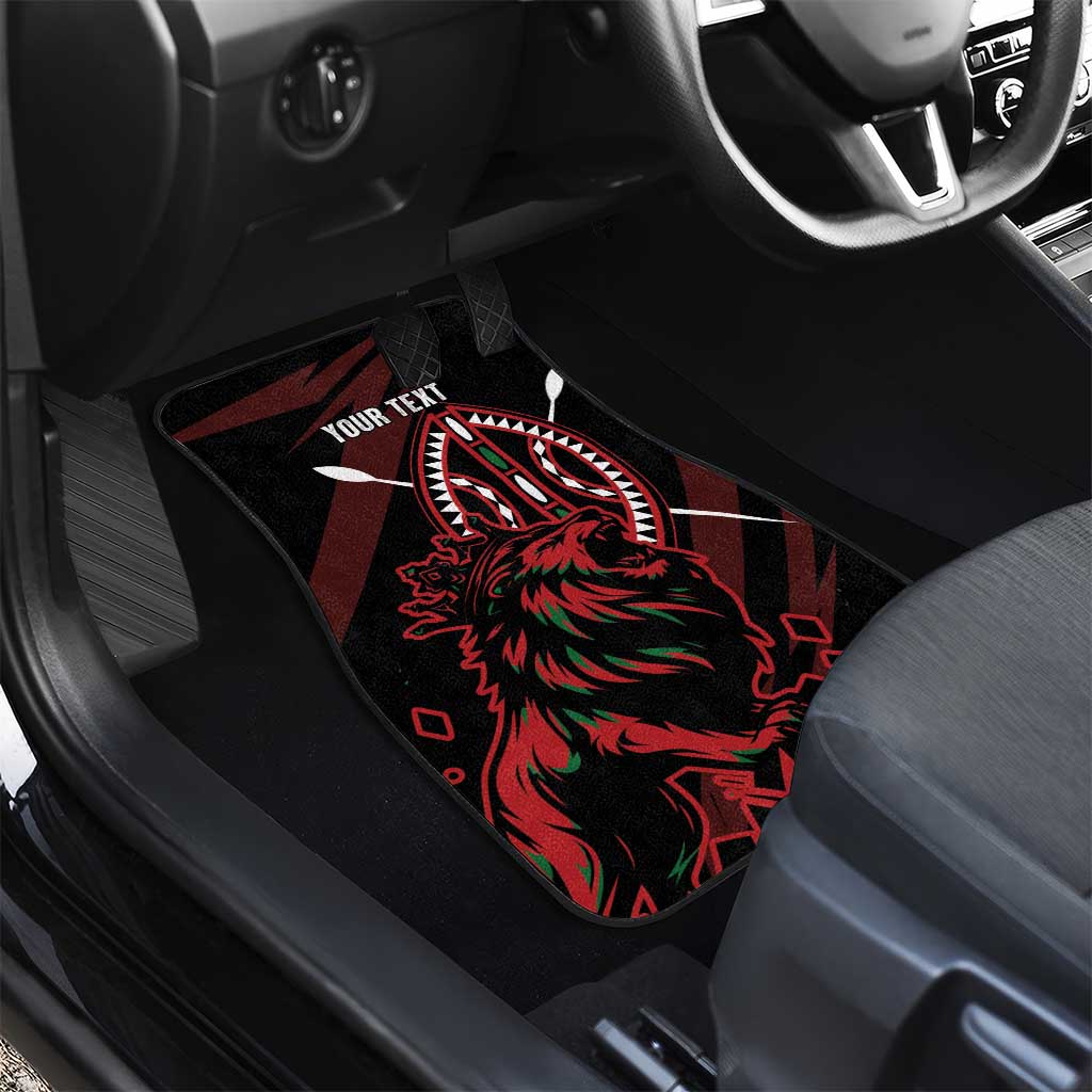 Kenya Personalized Lion Car Mats Stylized Maasai Shield - African Pride