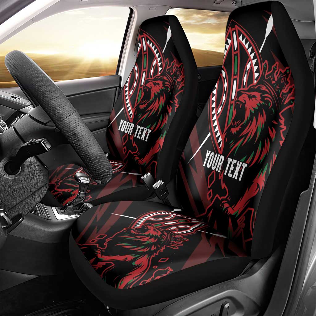 Kenya Personalized Lion Car Seat Cover Stylized Maasai Shield - African Pride