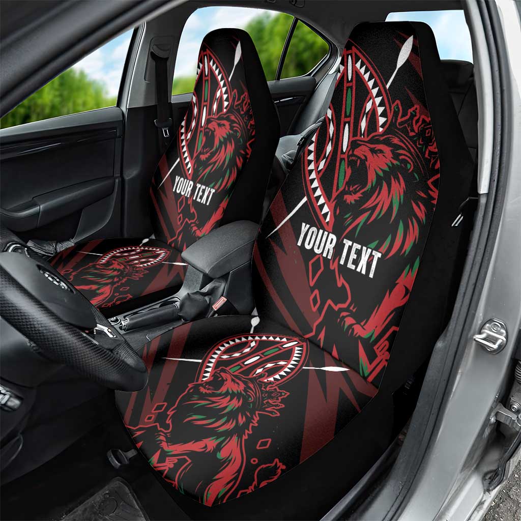 Kenya Personalized Lion Car Seat Cover Stylized Maasai Shield - African Pride