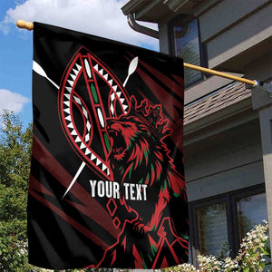 Kenya Personalized Lion Garden Flag Stylized Maasai Shield - African Pride