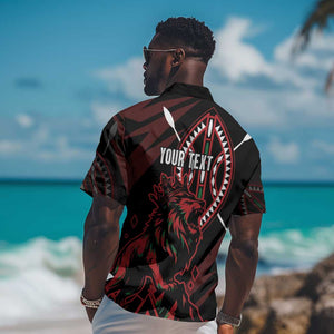 Kenya Personalized Lion Hawaiian Shirt Stylized Maasai Shield - African Pride