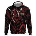 Kenya Personalized Lion Hoodie Stylized Maasai Shield - African Pride