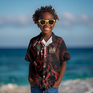 Kenya Personalized Lion Kid Hawaiian Shirt Stylized Maasai Shield - African Pride