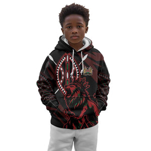 Kenya Personalized Lion Kid Hoodie Stylized Maasai Shield - African Pride