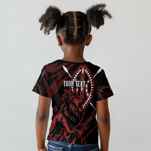 Kenya Personalized Lion Kid T shirt Stylized Maasai Shield - African Pride