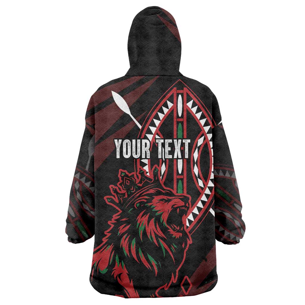 Kenya Personalized Lion Kid Wearable Blanket Hoodie Stylized Maasai Shield - African Pride