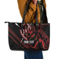 Kenya Personalized Lion Leather Tote Bag Stylized Maasai Shield - African Pride