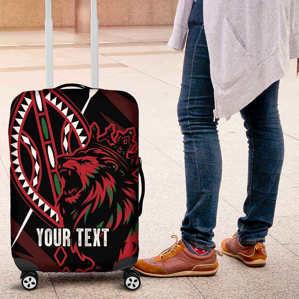 Kenya Personalized Lion Luggage Cover Stylized Maasai Shield - African Pride