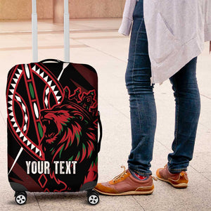 Kenya Personalized Lion Luggage Cover Stylized Maasai Shield - African Pride