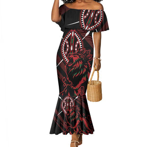 Kenya Personalized Lion Mermaid Dress Stylized Maasai Shield - African Pride