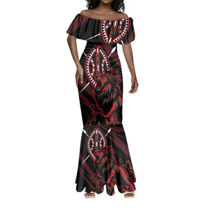 Kenya Personalized Lion Mermaid Dress Stylized Maasai Shield - African Pride