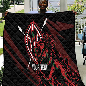 Kenya Personalized Lion Quilt Stylized Maasai Shield - African Pride