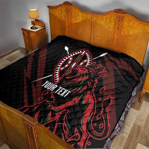 Kenya Personalized Lion Quilt Stylized Maasai Shield - African Pride