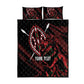 Kenya Personalized Lion Quilt Bed Set Stylized Maasai Shield - African Pride