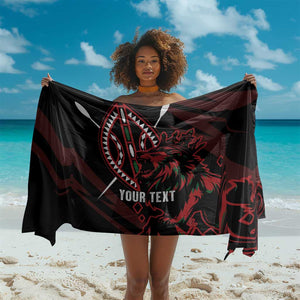 Kenya Personalized Lion Sarong Stylized Maasai Shield - African Pride