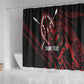 Kenya Personalized Lion Shower Curtain Stylized Maasai Shield - African Pride