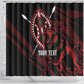 Kenya Personalized Lion Shower Curtain Stylized Maasai Shield - African Pride