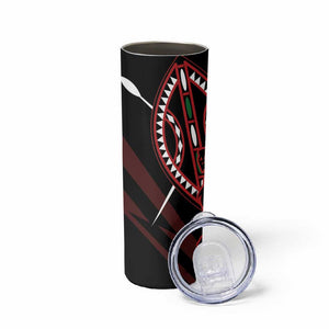 Kenya Personalized Lion Skinny Tumbler Stylized Maasai Shield - African Pride